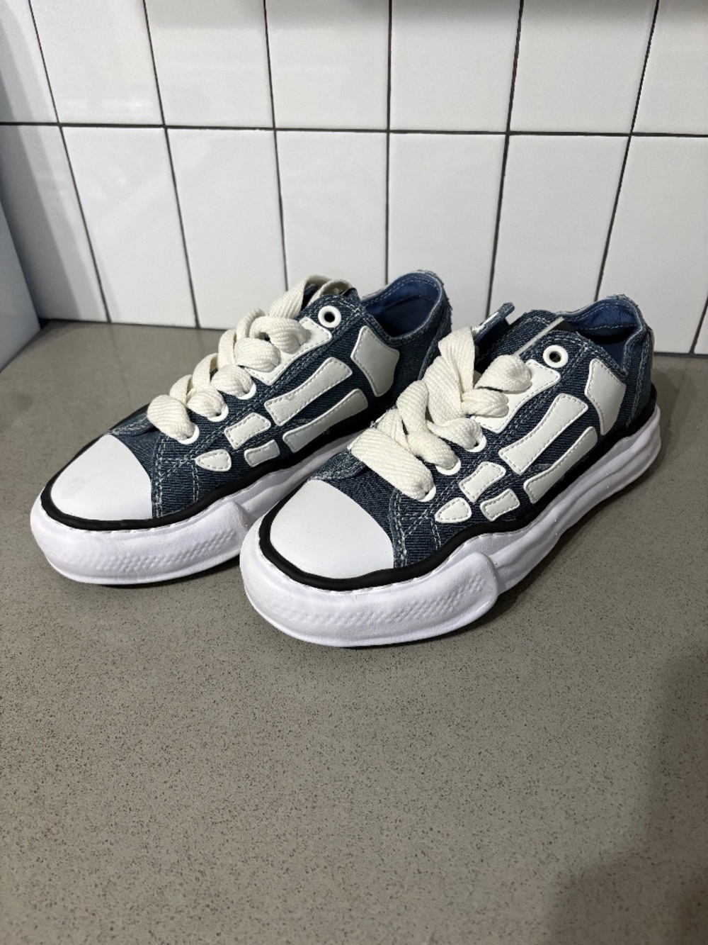 NWT AMIRI x Maison Mihara Yasuhiro MMY Bones canvas low-top sneakers